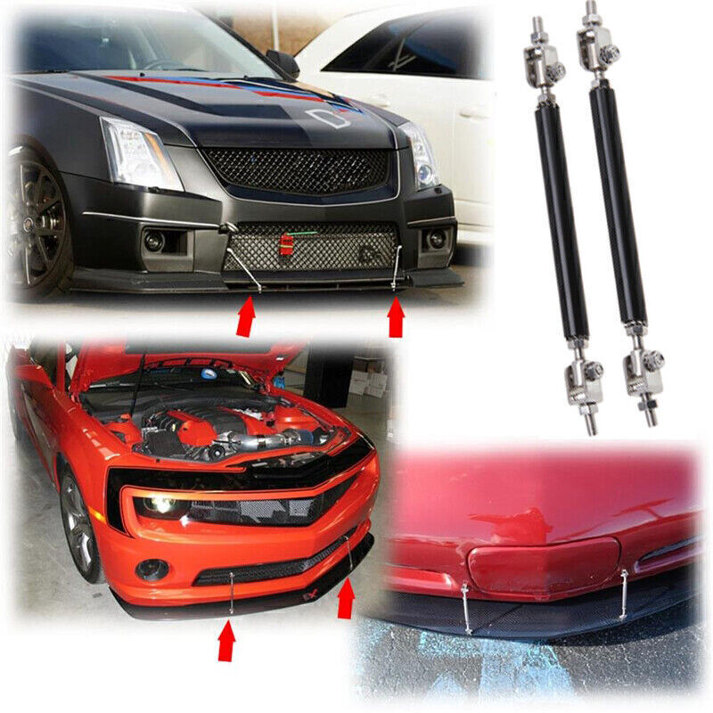 10cm Black Adjustable Front Bumper Lip Splitter Support Bar