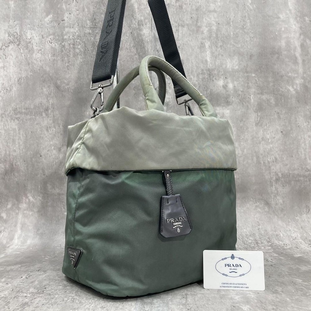 Prada Tessuto Bomber 2-Way Tote Bag with Triangular Logo Japan