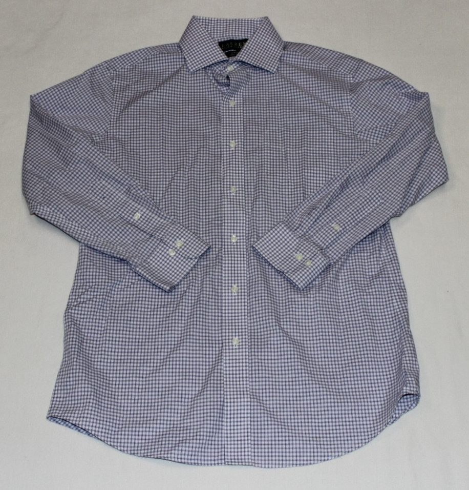 Lauren Ralph Lauren Men's Button Up Dress Shirt Size 16 32/33 Purple Check Slim