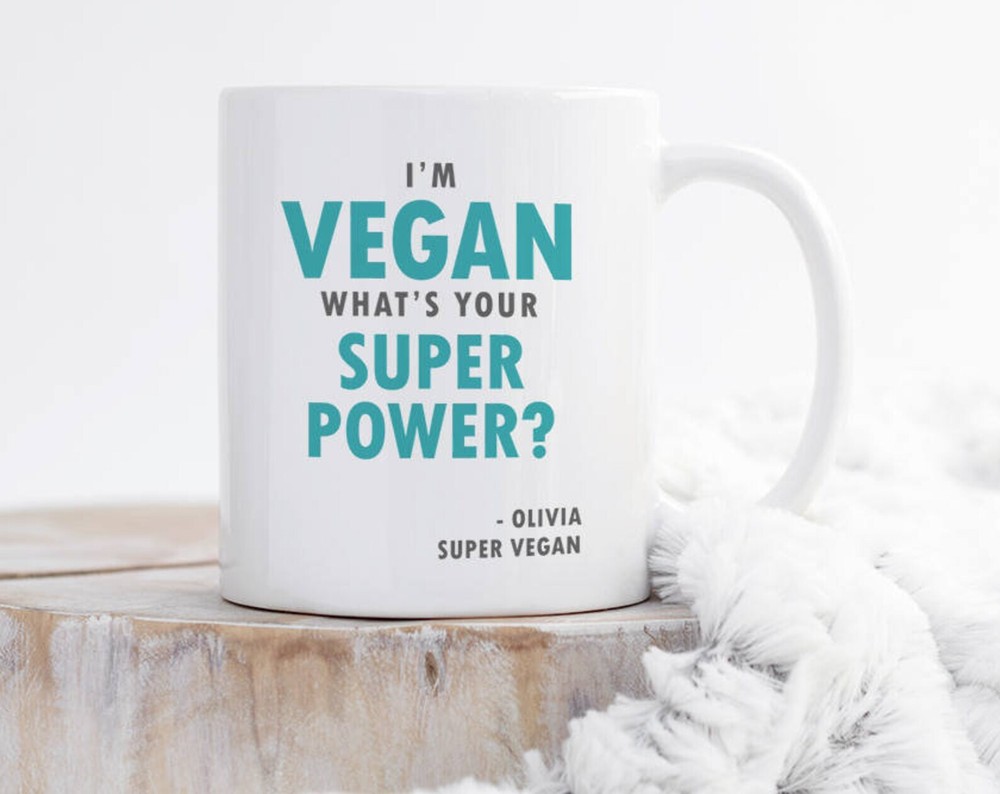 Personalised Vegan Superpower Mug - Custom Christmas Gift For Vegans