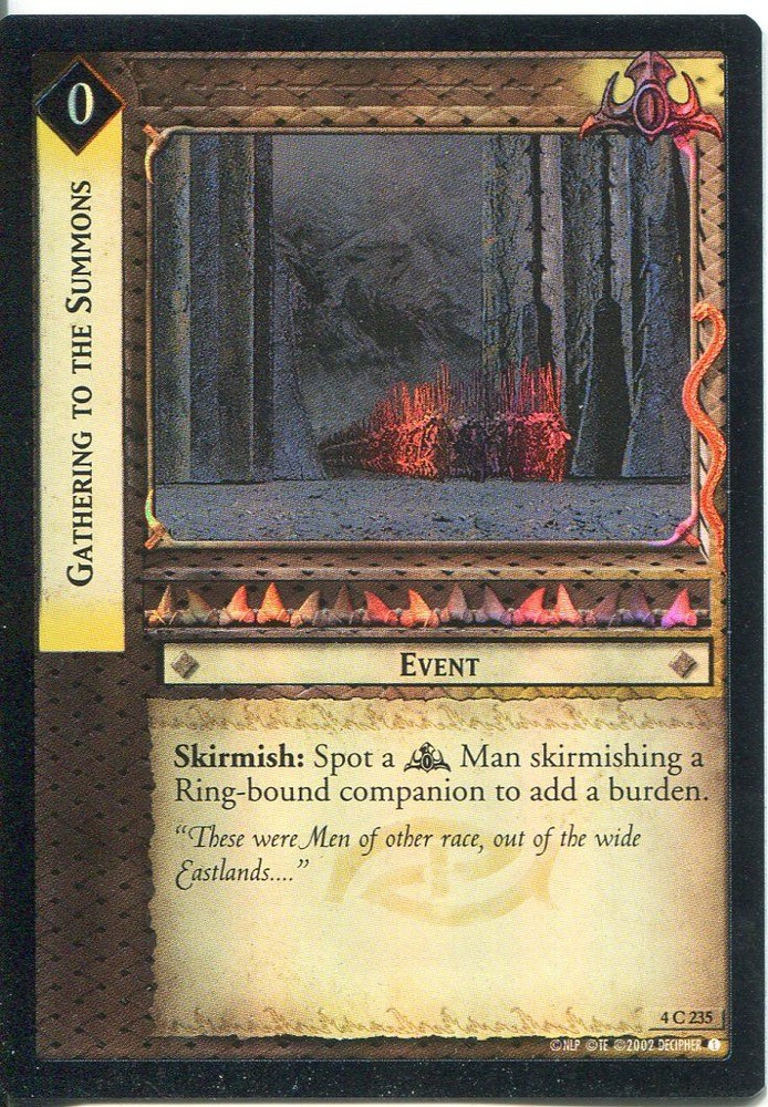 Lord Of The Rings CCG Foil Card TTT 4.C235 Gathering To The Summons