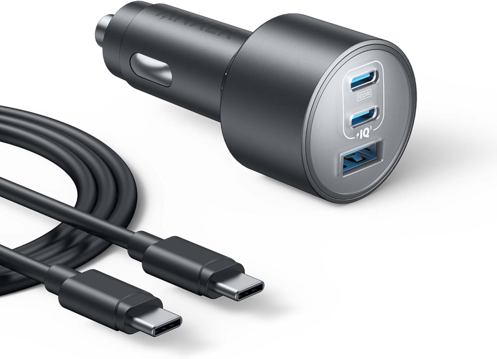 167.5W 3-Port USB-C Car Charger for iPhone 16 Fast Compact