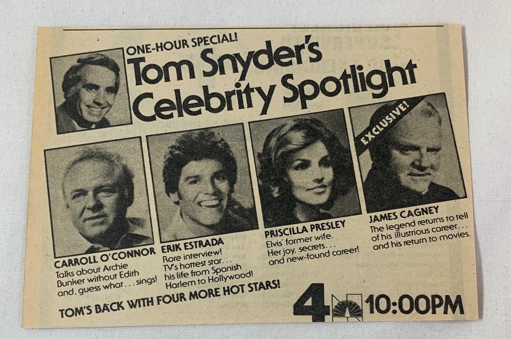 1980 NBC promo with Tom Snyder Carroll O'Connor Erik Estrada Priscilla Presley