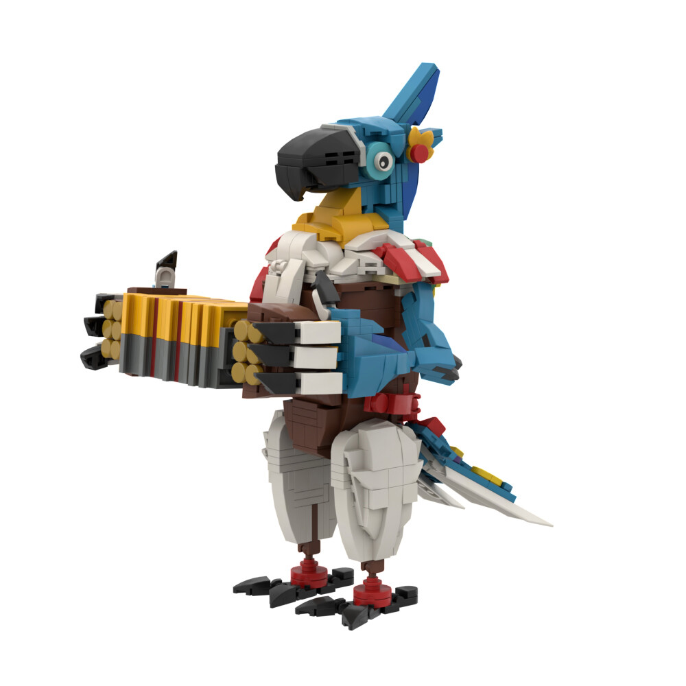 Kass: A Parrot Playing the Organ Model 763 Pieces from Game MOC Build Gift