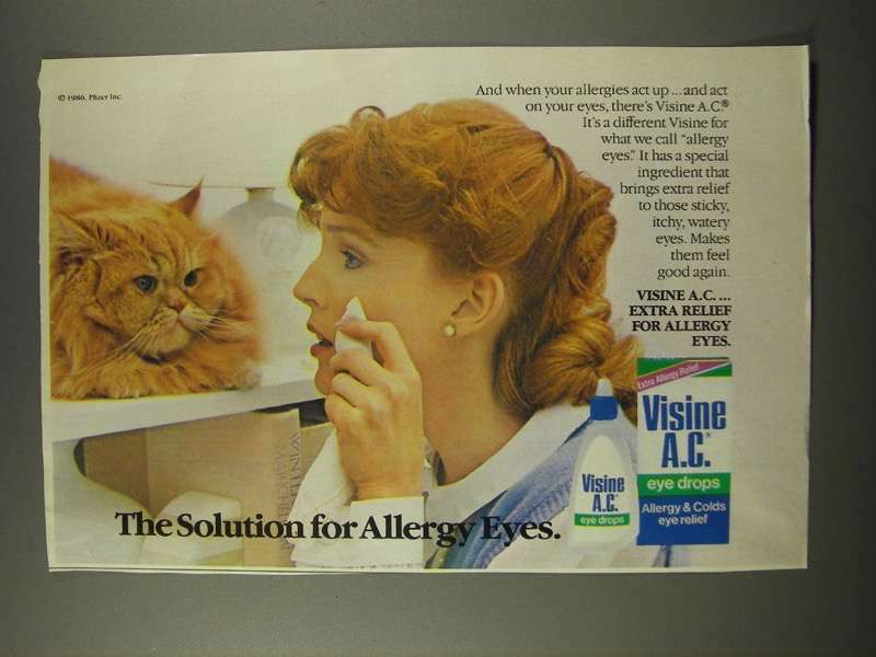 1986 Visinie A.C. Eye Drops Ad - The Solution for Allergy Eyes