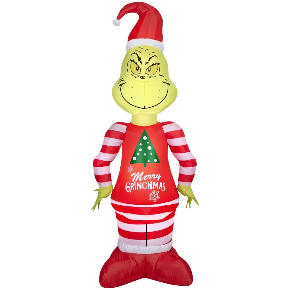 Airblown Inflatables Yard Decoration Grinch in Pajamas Dr. Seuss, 5.5 ft