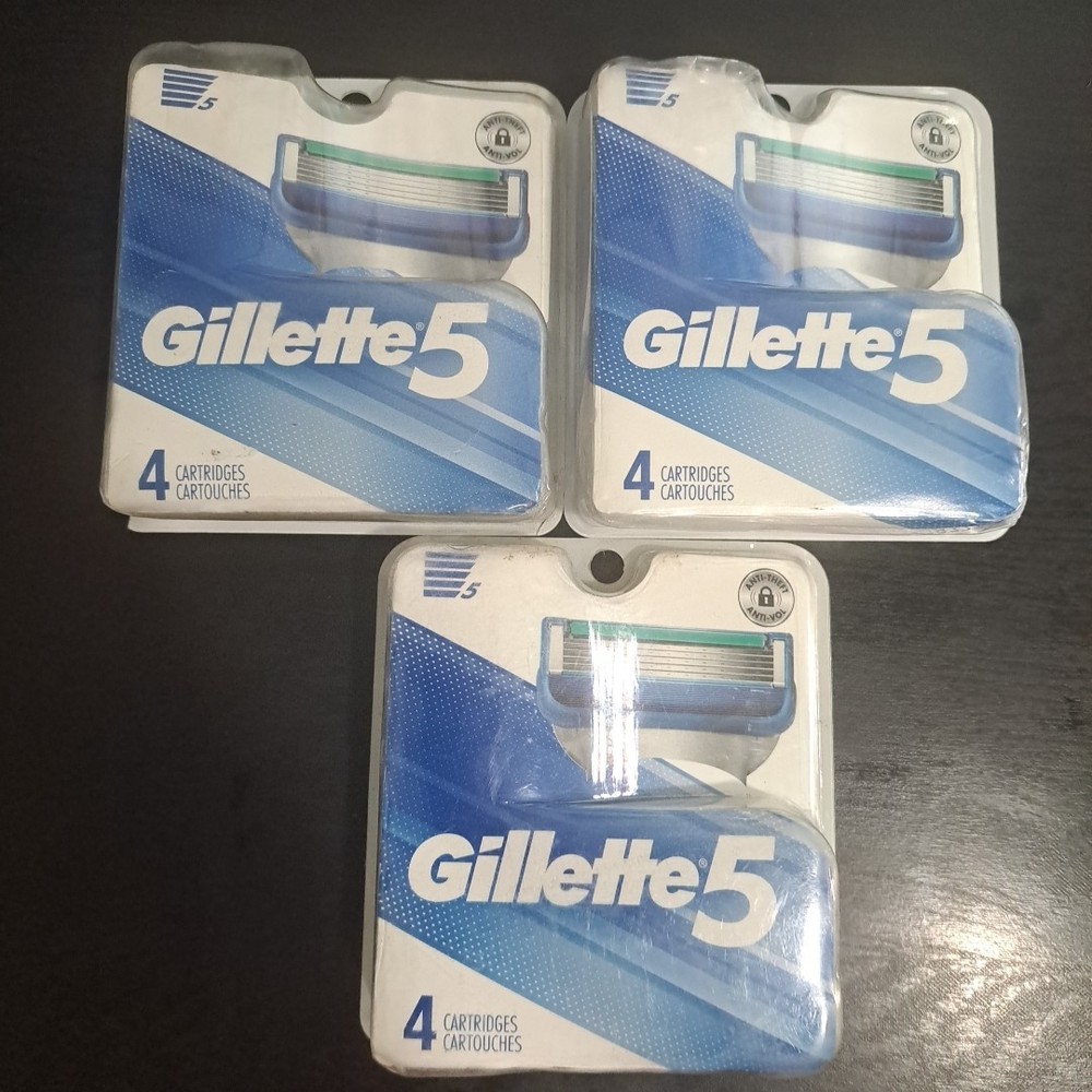Gillette 5 Razor Cartridges Refill 12 Pack - 3 x 4 Blades