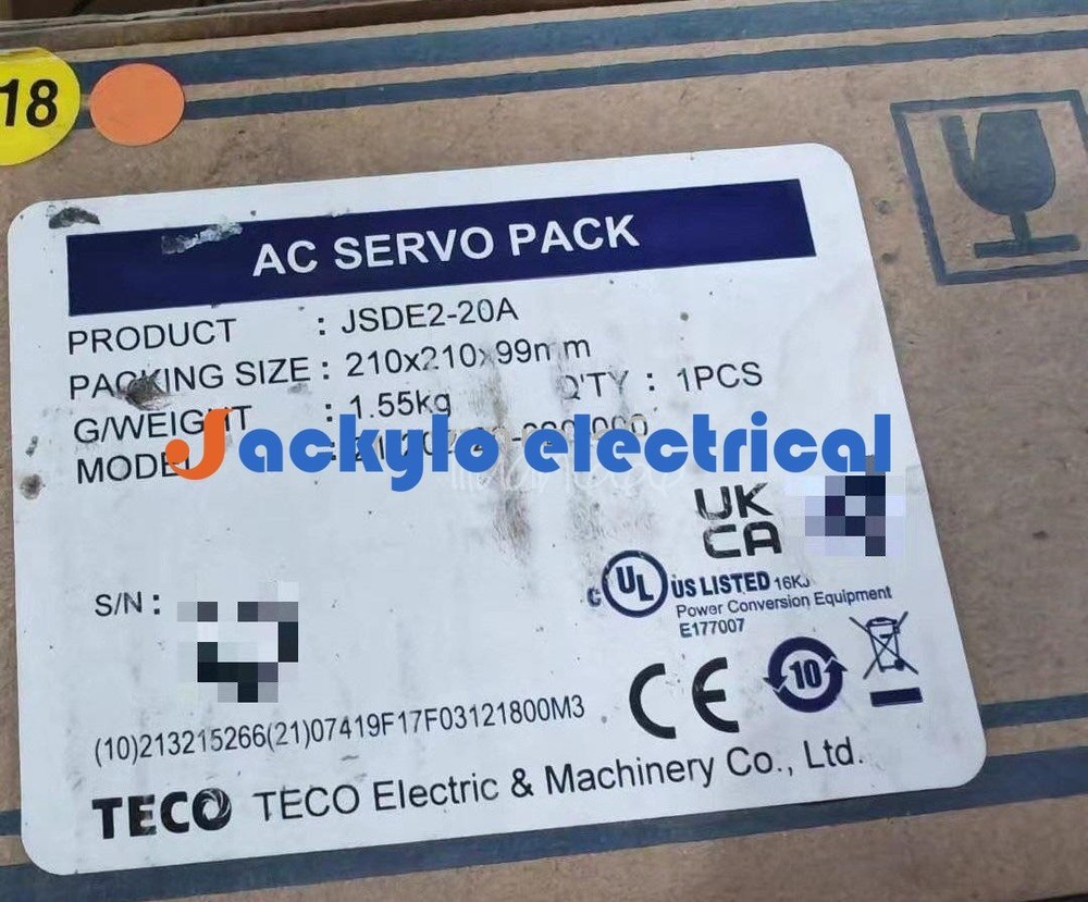 New 1PC TECO JSDE2-20A Servo Driver
