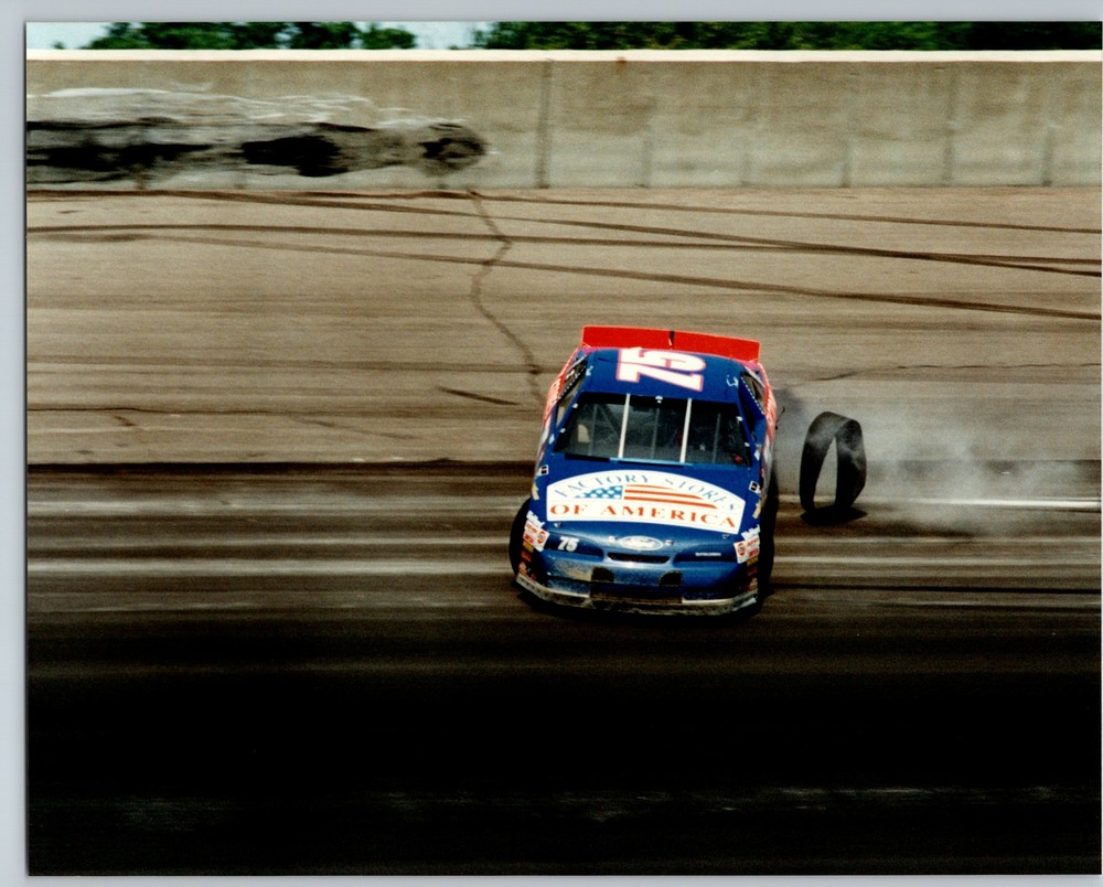 1994 MIS NASCAR Sprint Cup Todd Bodine #75 On-Track Wreck 8x10 AP Press Photo