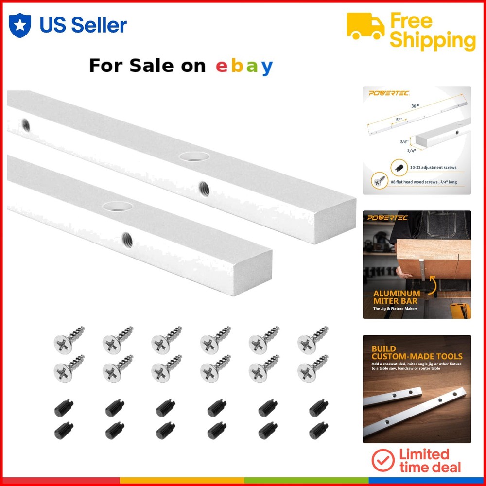 Aluminum Crosscut Sled Miter Bar 18in 2PK for Table Saw Router Bandsaw