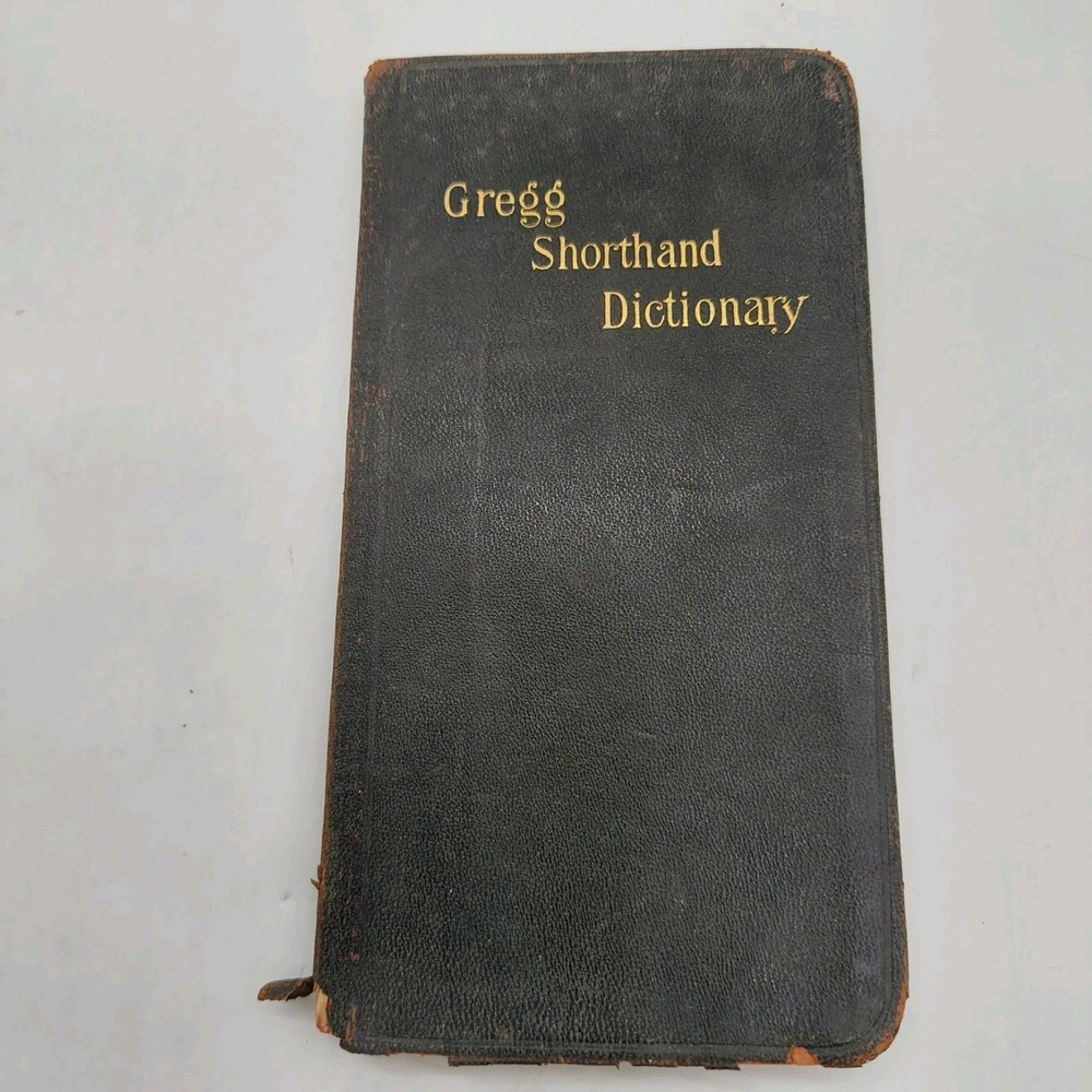 1908 Antique Leather Bound GREGG Shorthand Dictionary
