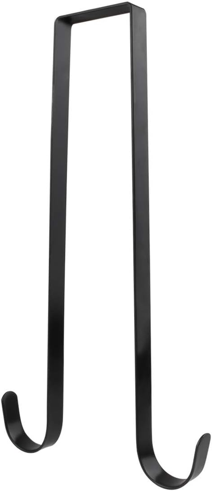 12-Inch Black Metal Over-the-Door Double Wreath Hanger for 2 Wreaths