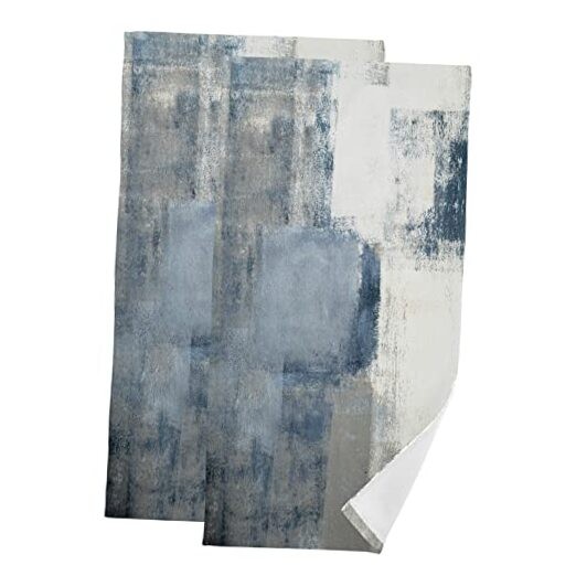 Abstract Blue Grey Grunge Hand Towels Set of 2 for Bathroom
