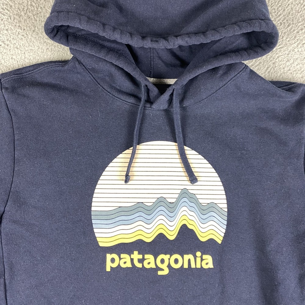 Patagonia Uprisal Hoodie Mens Large Navy Recycled Cotton Sweatshirt