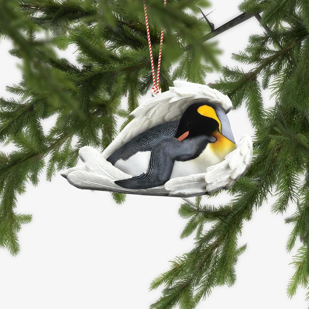 Penguin Sleeping Angel Wings Car Ornament  Penguin Christmas Ornament Xmas Gift