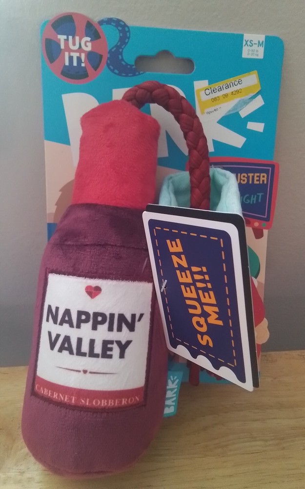 Bark Tug It Nappin Valley Wine Dog Toy for Playful Pups