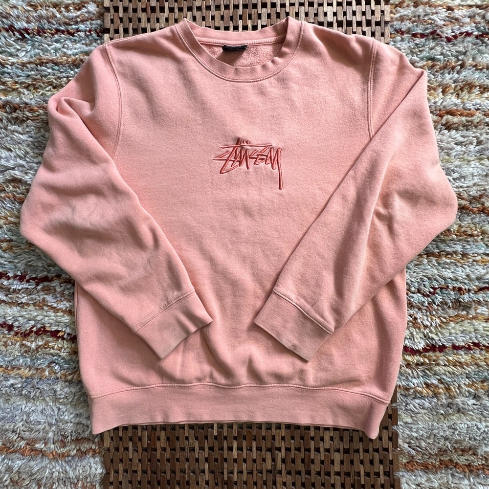 Stussy International Spell Out Logo Crew Neck Sweater Sweatshirt Men's Medium M