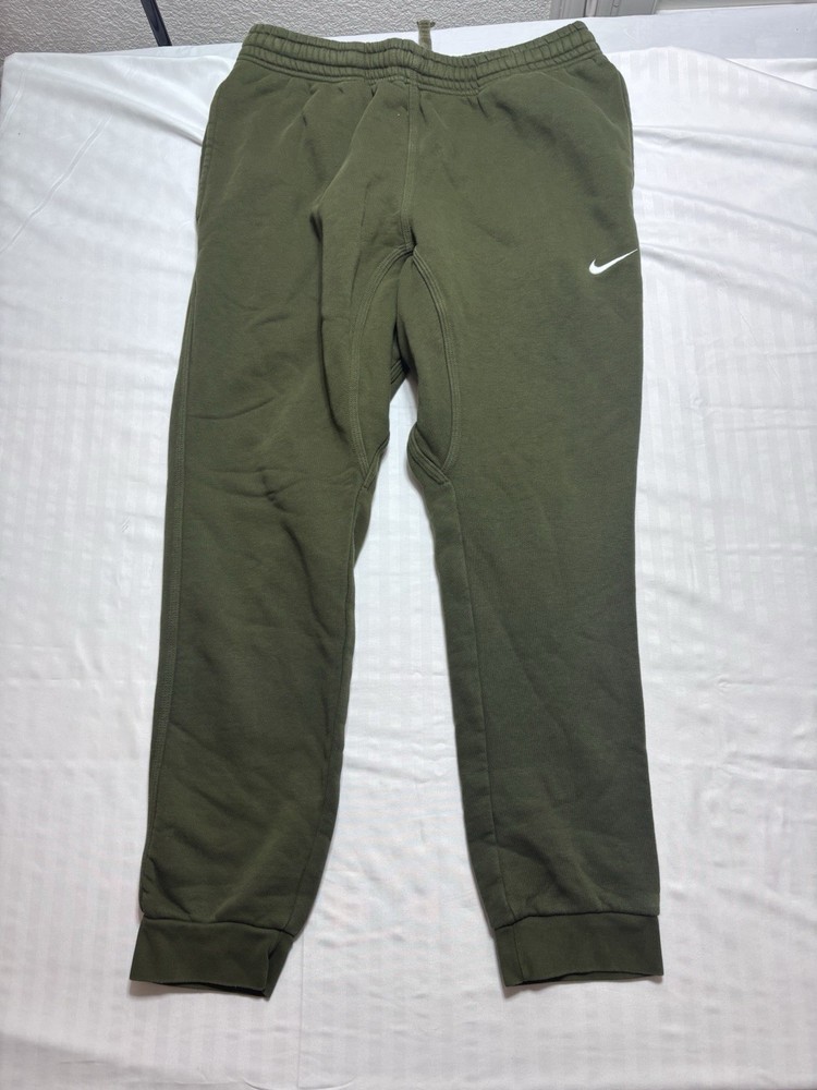 Nike Mens Jogger Sweatpants Large L Pockets Swoosh Drawstring Pants Green