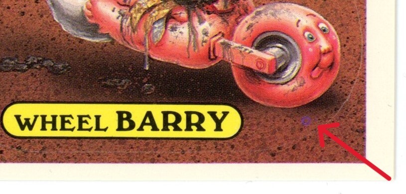 1987 Topps Garbage Pail Kids Series 7 OS7 Wheel Barry 275a Purple Dot Error Rare Trading Card