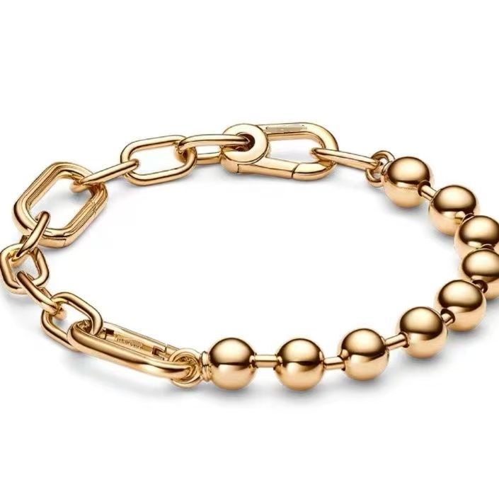 100% Authentic 925 Silver PANDORA ME Metal Bead & Link Chain Bracelet