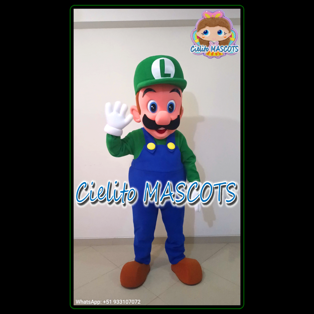 Luigi Mascot Luigui Costume cosplay botarga halloween cartoon Cielito MASCOTS