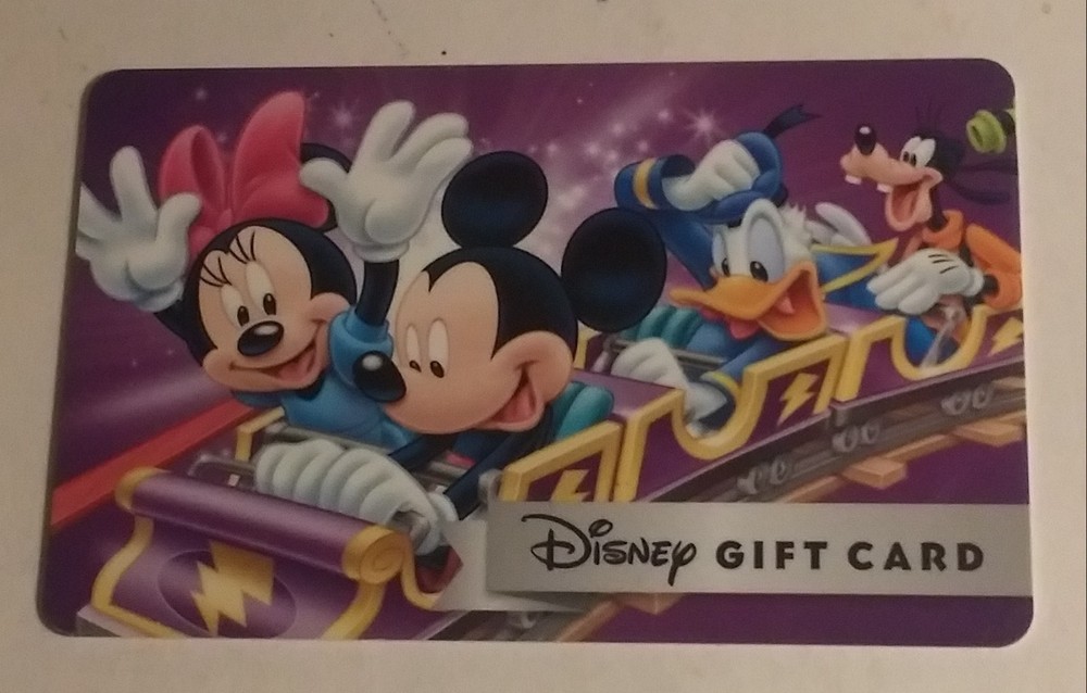 Disney gift card with Mickey Minnie Donald Goofy coaster design - no balance-image