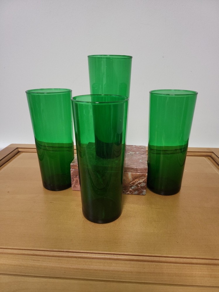 Anchor Hocking Emerald Green 6.7-Inch Tall Drinking Glasses, Set of 4