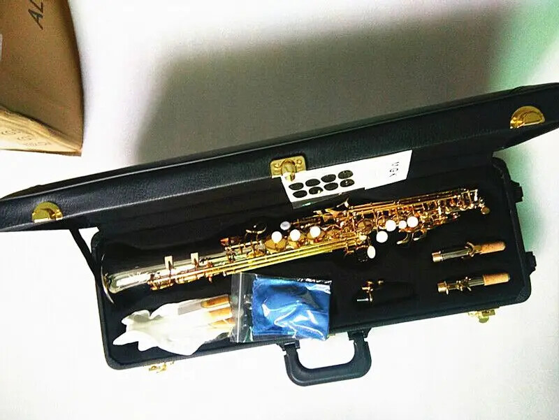New Soprano Saxophone, W-037 Nickel Silver Straight B FIat Sax With Case