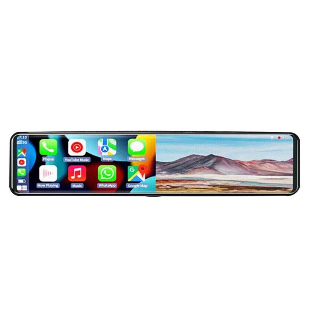 1pc 12in Touch Screen WiFi Dash Cam with Carplay Android Rear View Mirror