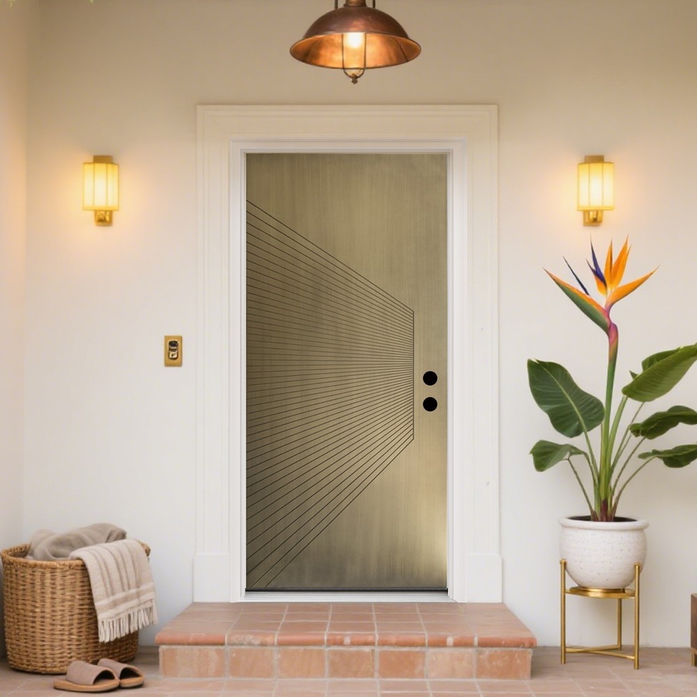 36x80 Fiberglass Left-Hand Inswing Entry Door with Vinyl Frame and 4-9/16 Jamb