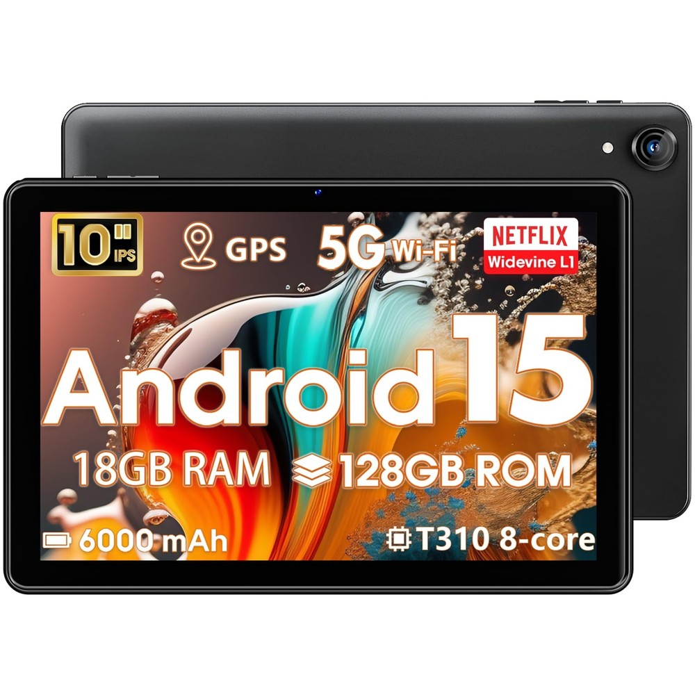 Android 15,10 Inch ,18GB+128GB,1TB Expand,Widevine L1 Octa-Core with WiFi 5,B...