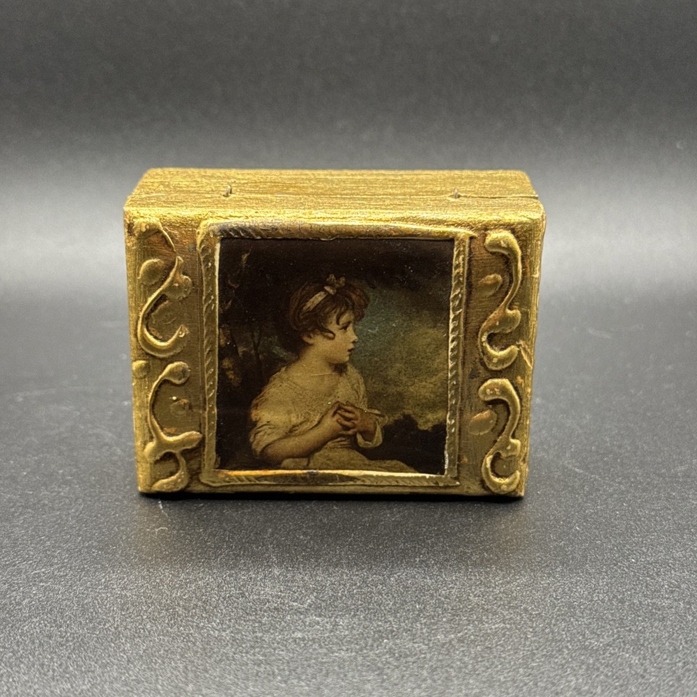 Handcrafted Small Vintage Italian Wooden Box 3x2.5x1.5 Inches