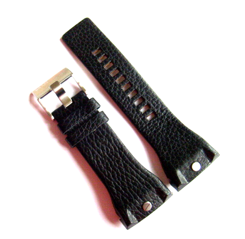 Diesel Original Replacement Leather Strap DZ4183 Watch Band Black Strap 34 mm