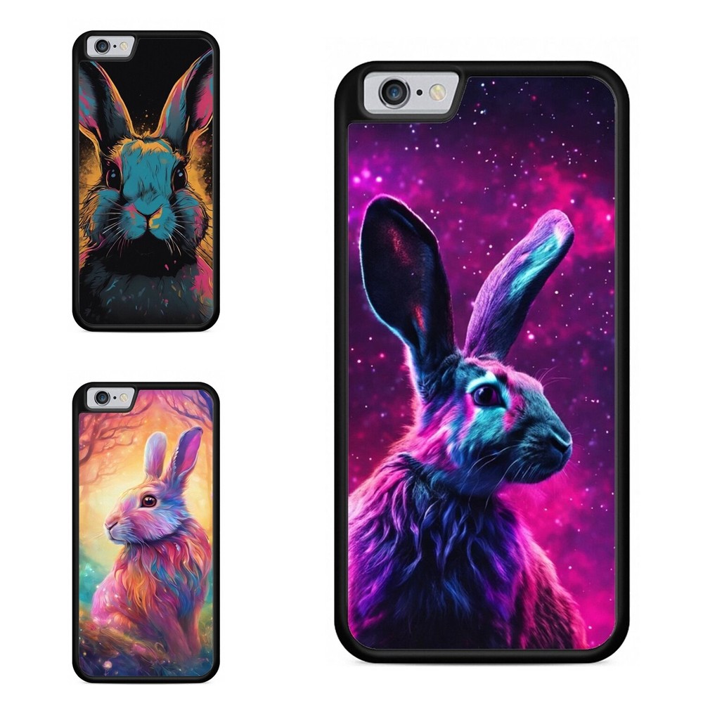 Cute Rabbit Wildlife Art iPhone SE4 12 13 14 15 16 Pro Max Funny Case Cover
