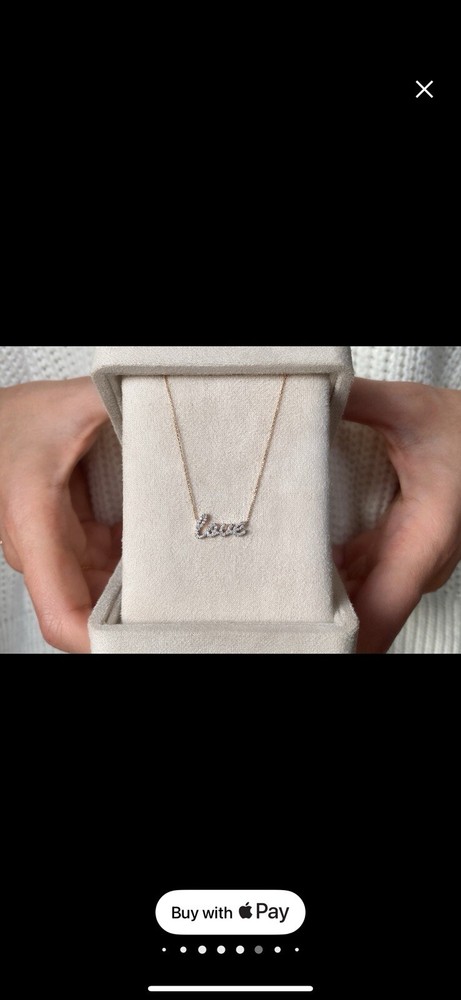 14k Rose Gold Love Diamond Necklace