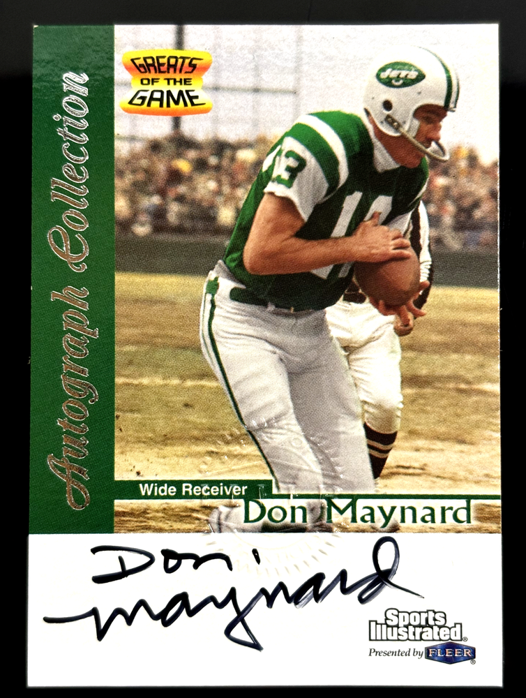 Don Maynard 1999 FLEER Greats of the Game On Card Auto Autograph SP JETS NFL HOF