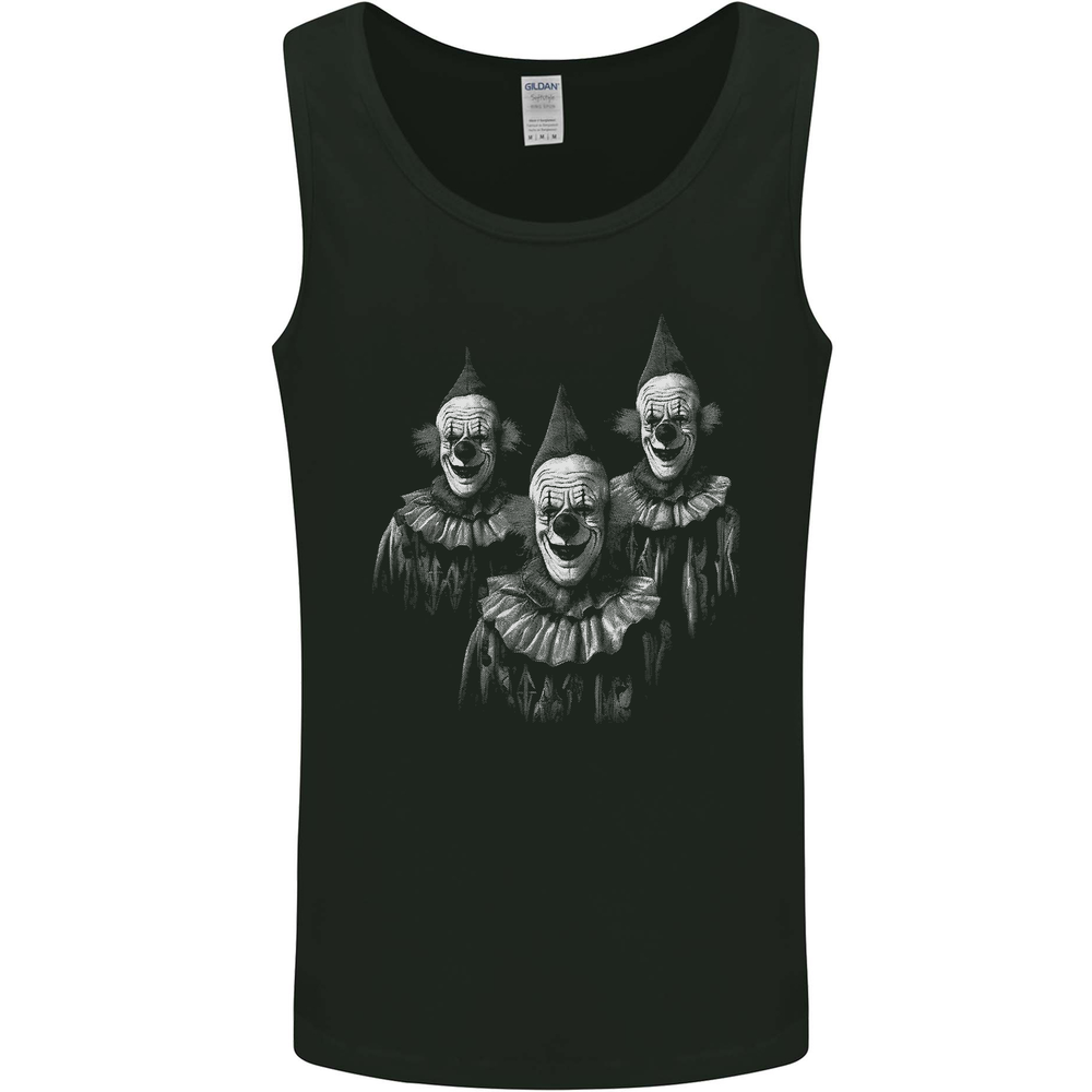 Three Creepy Halloween Clowns Mens Vest Tank Top