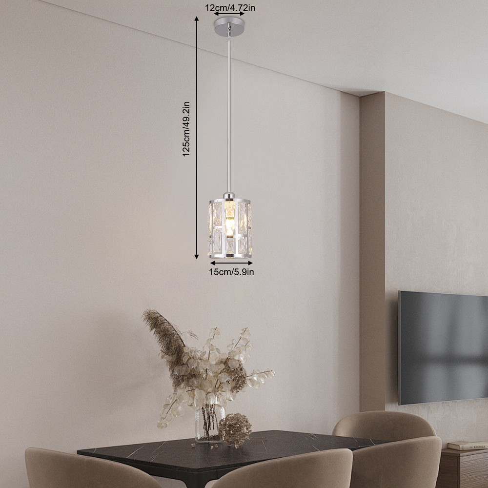 Ceiling-mounted Light, Adjustable Height, Modern Crystal Pendant Light Fixture?