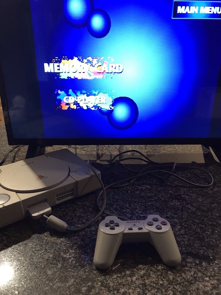 Sony PS1 Gray Console Working with Memory Cards and 2 Games Tested