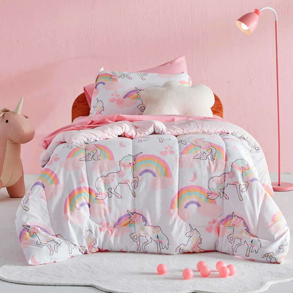 Twin Bedding Comforter Set - Super Cute & Soft Bedding 5 Pieces Set with Comf...