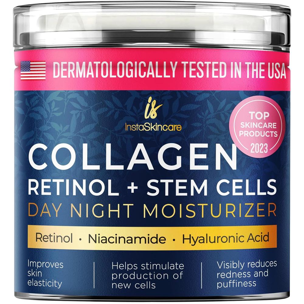 Crema hidratante facial de colágeno con bomba sin aire - Crea de células madre botánicas de colágeno