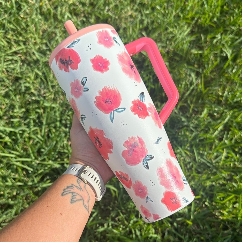 BrüMate Era 40oz Reverie Tumbler Pink & White Floral Limited Edition