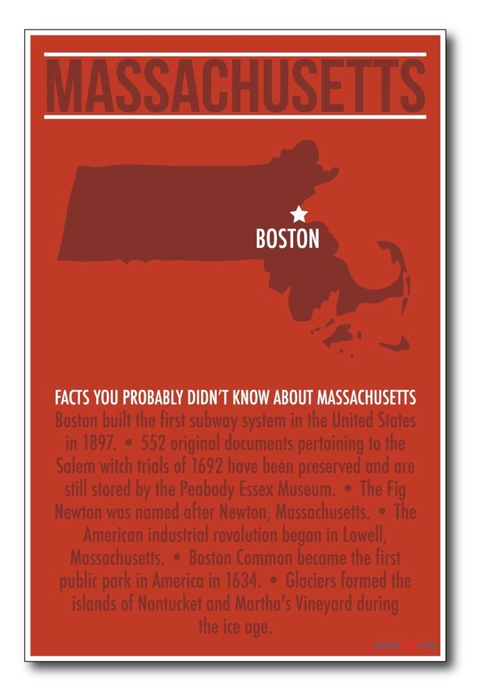 Massachusetts - NEW US Travel Poster