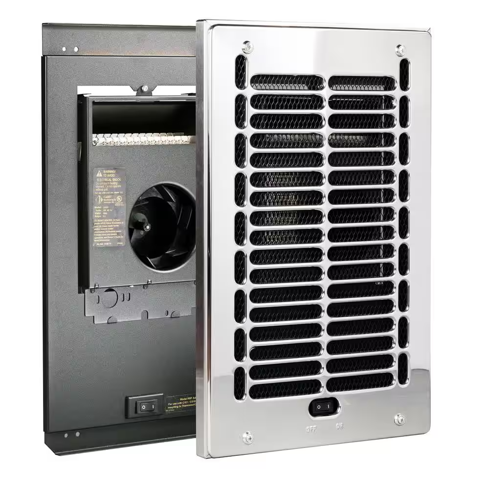 Cadet In-Wall Electric Bathroom Heater 3412-Btu 120-V 1000-W Fan-Forced Chrome