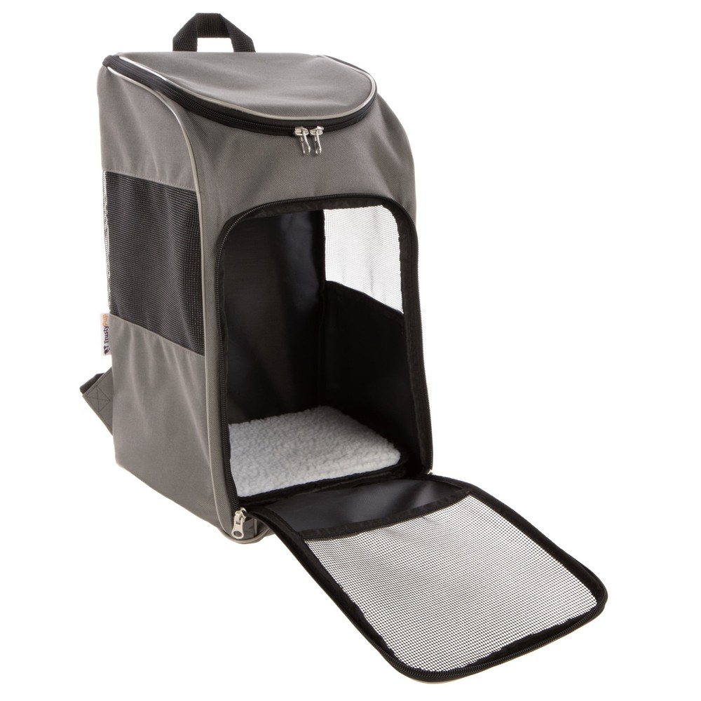 TrustyPup Medium Gray Pet Travel Backpack for Cats & Dogs Up to 16 lbs