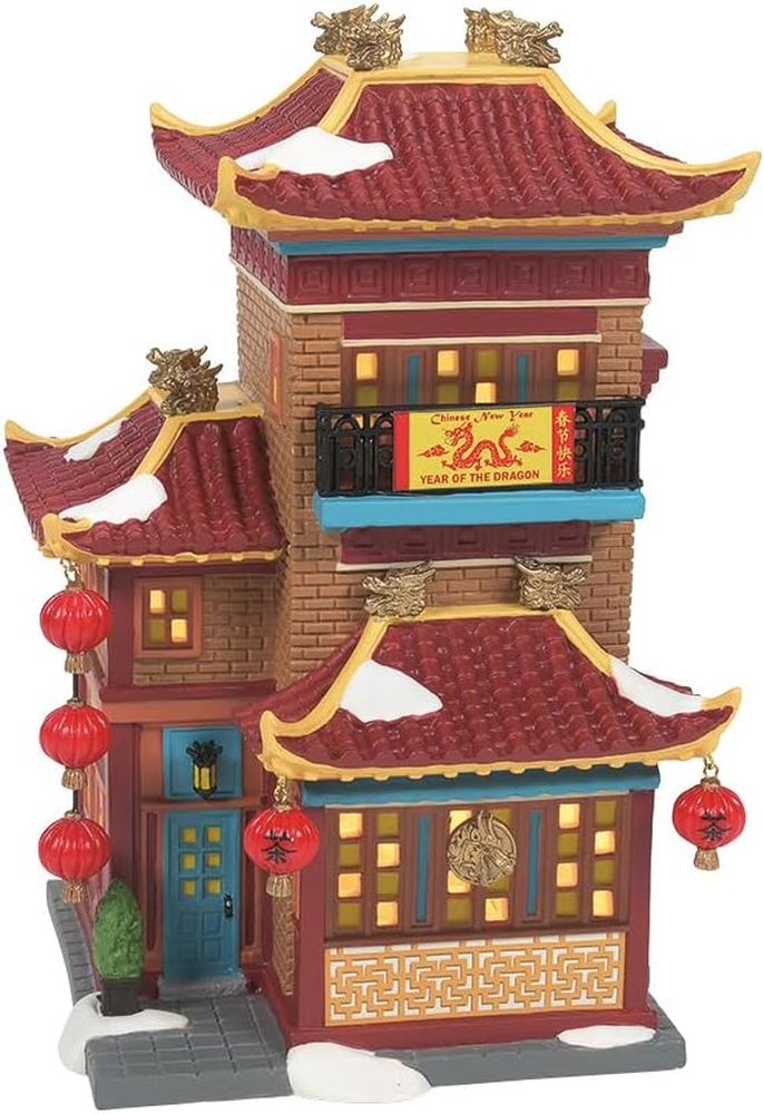 Christmas in the City Village Collection Lunar New Year Dragon Tea House Lit Bui