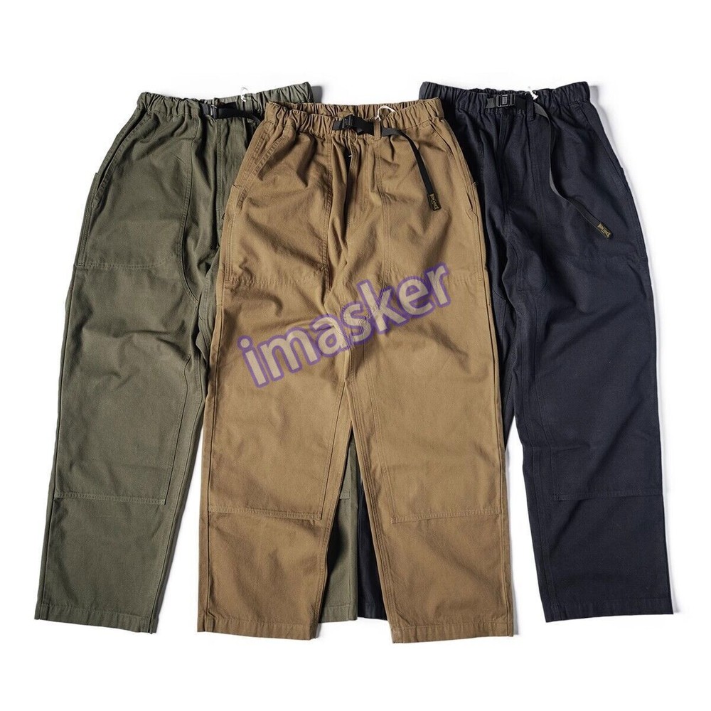 Non Stock Men's Double Knee Canvas Climbing Pants Casual Loose Fit Cargo Pants