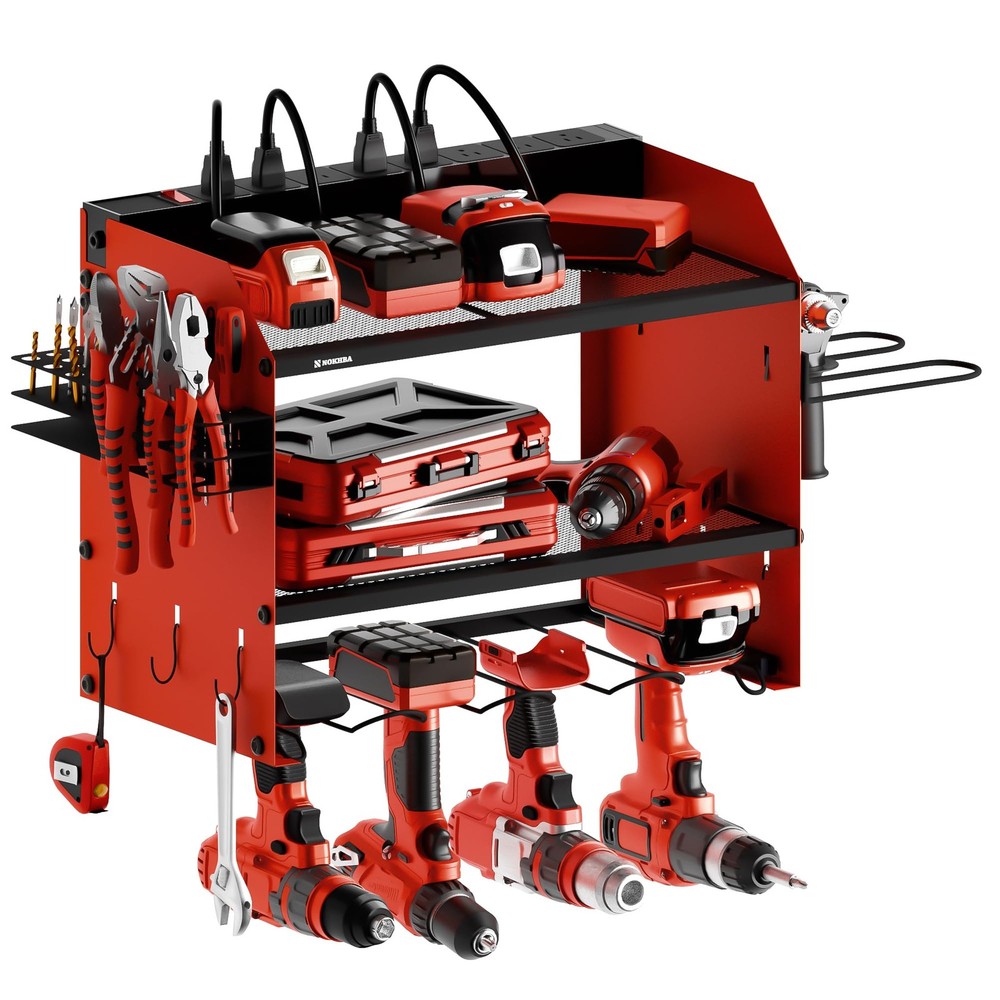 Modular Power Tool Organizer Wall Mount and Tool Charging Station. Garage 4 D...