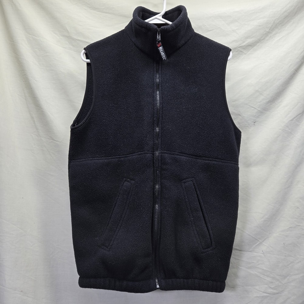 Vintage Cabela’s Black Fleece Vest Polartec Made In Canada Men's Small Full-Zip