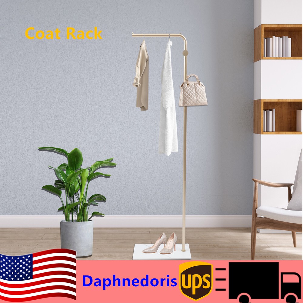 Modern Gold Coat Rack for Clothes Bags Hats Storage Stand Shelf Hanger